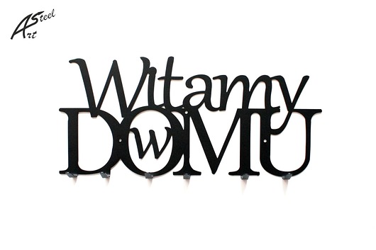Wieszak na ubrania Witamy w domu Piękny Prezent ArtSteel