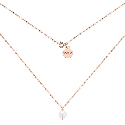 złote naszyjniki Naszyjnik z różowego złota z naturalną perłą