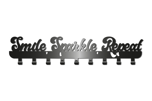 wieszaki Nowoczesny Wieszak Z Kolekcji Simple Napis Smile, Sparkle, Repeat