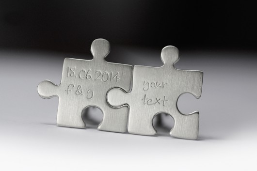 Personalizowane srebrne spinki PUZZLE FeinFein