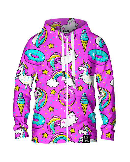 bluzy męskie Męska Bluza Expres Zamek DR.CROW Unicorn Confetti