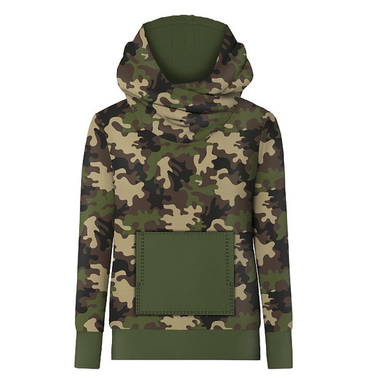 bluza z kapturem damska Bluza hydrofobowa UNISEX - MORO OLIWKA