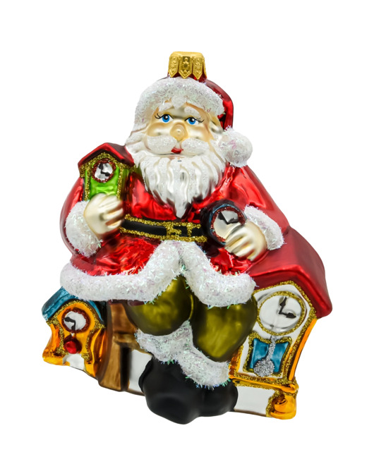 ozdoby choinkowe Bombka choinkowa: Święty Mikołaj z zegarami