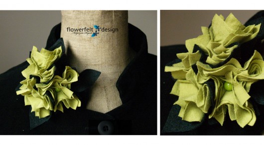 Czarna z zielonym FlowerFelt Design