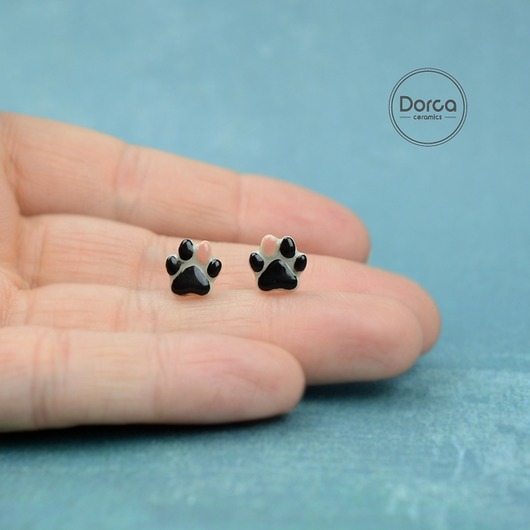Łapki- mini ceramiczne kolczyki Dorca