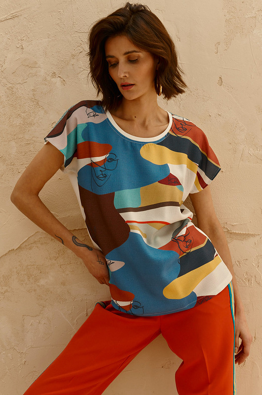 t-shirt damskie Bluzka z autorskim drukiem