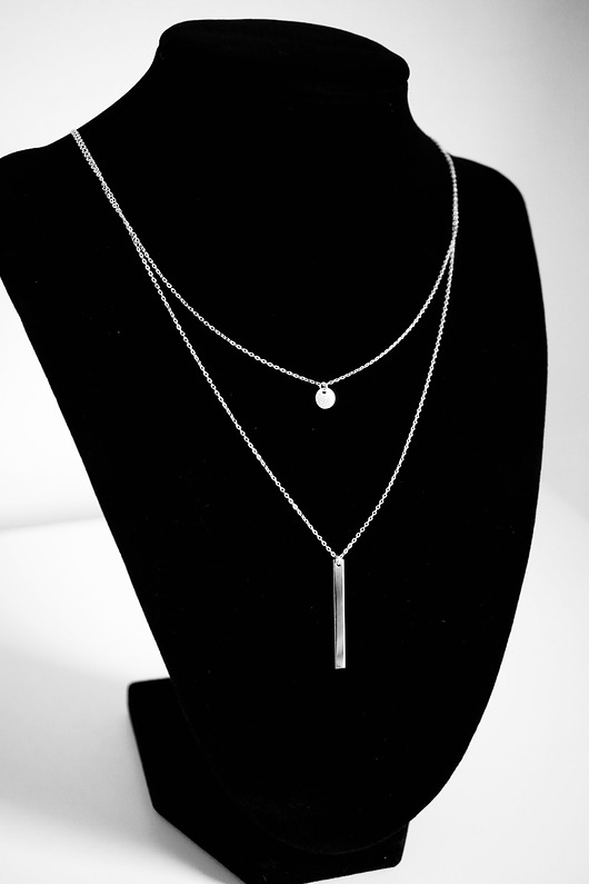 Podwójny naszyjnik z kółeczkiem srebro 925 VENA Jewellery