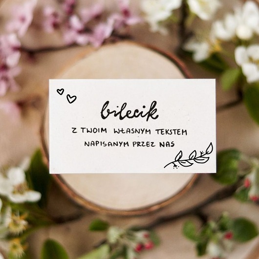 kartki okolicznościowe - wydruki Bilecik z odręczną dedykacją