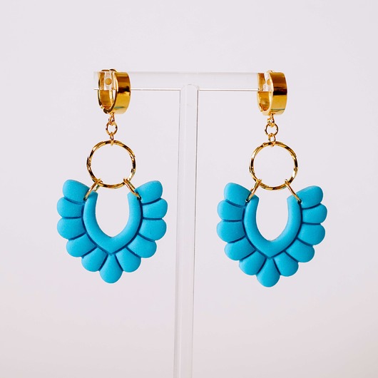 kolczyki z masy plastycznej Kolczyki BOHO HAWAII BLUE