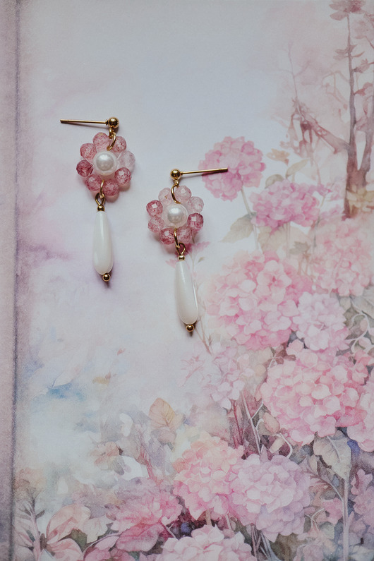 kolczyki z kamieniami Kolczyki z kwarcem i masą perłową