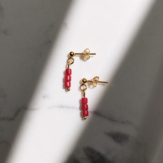 kolczyki pozłacane Kolczyki pozłacane Red Coral