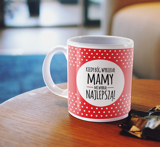 Kubek z nadrukiem - Kiedy Bóg wybierał Mamy AllbagAllprints
