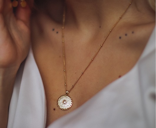 Naszyjnik medalion "moneta"srebro 925 pozłacane Coccola JEWELLERY
