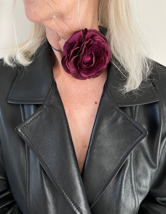 chokery Choker Róża BORDO