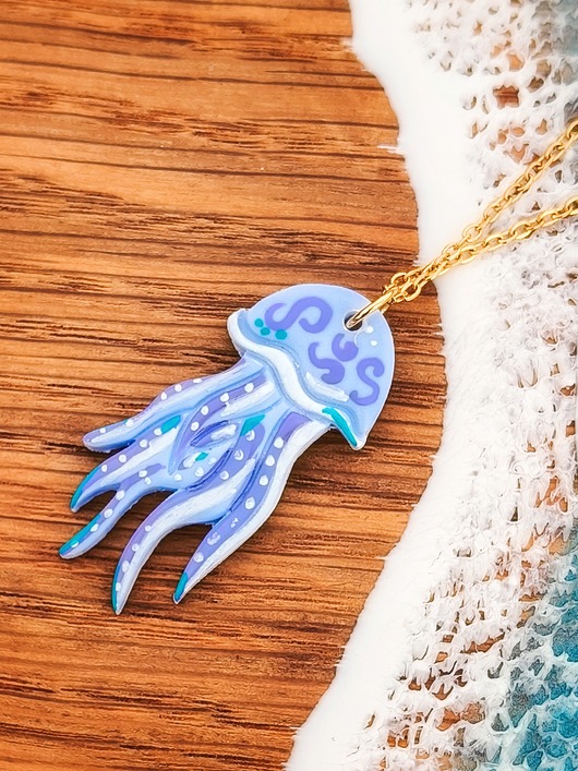 wisiory Naszyjnik meduza wisiorek z meduzą amulet dla wilka morskiego, prezent