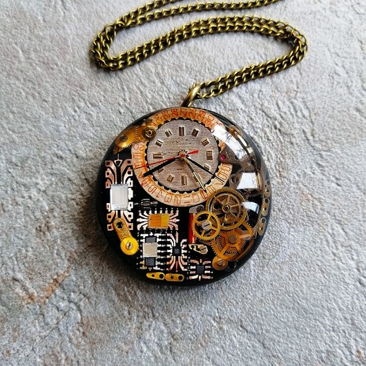 wisiory PRECIOUS TIME II - NASZYJNIK STEAMPUNK - Unikat