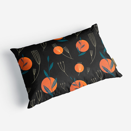 poduszki z grafiką Poduszka dekoracyjna -  Black leaf sunset - 40x60