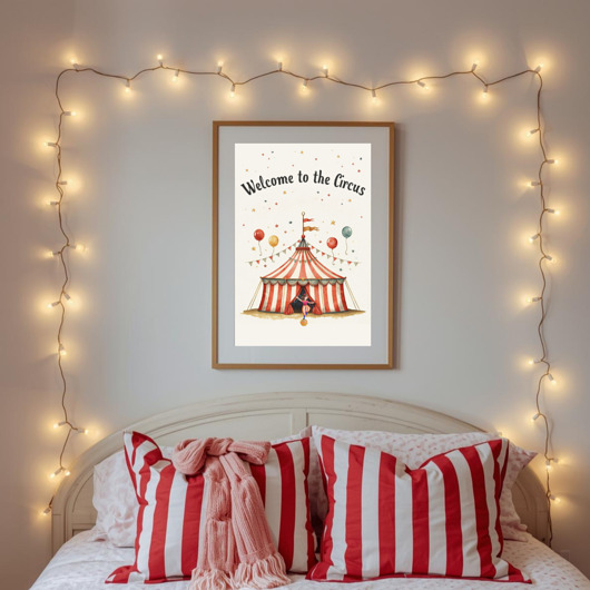 obrazy i plakaty do pokoju dziecięcego Plakat do pokoju dziecka Cyrk ilustracja vintage