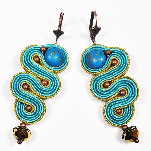 kolczyki soutache Sutaszowe kolczyki SNAKE