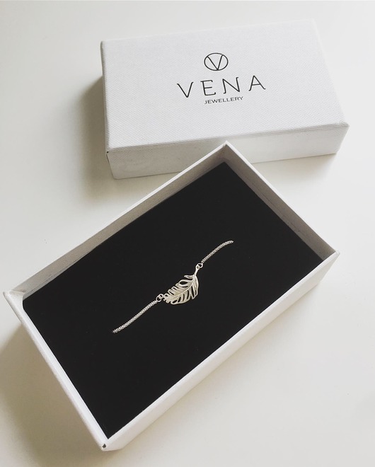 Srebrna bransoletka z listkiem VENA Jewellery