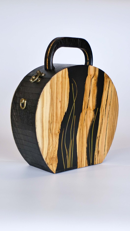 torebki do ręki Kuferek EIWAZ - Oliwka + Czarny dąb