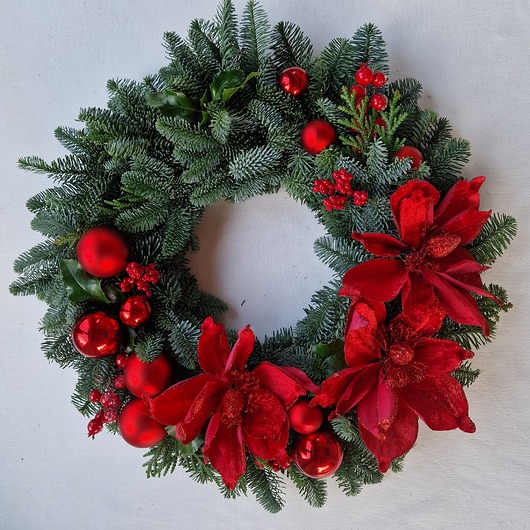 wianki ŚWIĄTECZNY NATURALNY wianek NAGROBNY - 55cm