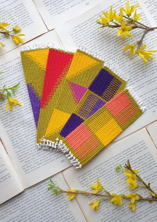 zakładki do książek Zestaw 5 Ręcznie Tkanych  Zakładek do Książek