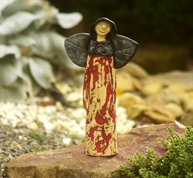 figurki i rzeźby Anioł ceramiczny rękodzieło