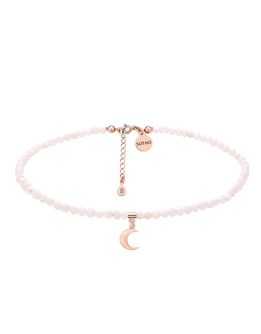 chokery Złoty choker z pereł naturalnych i księżycem