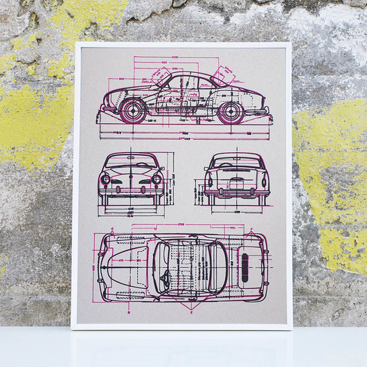 WYDRUK NA TEKTURZE 30X40 cm VOLKSWAGEN KARMANN G 777 Tshirts