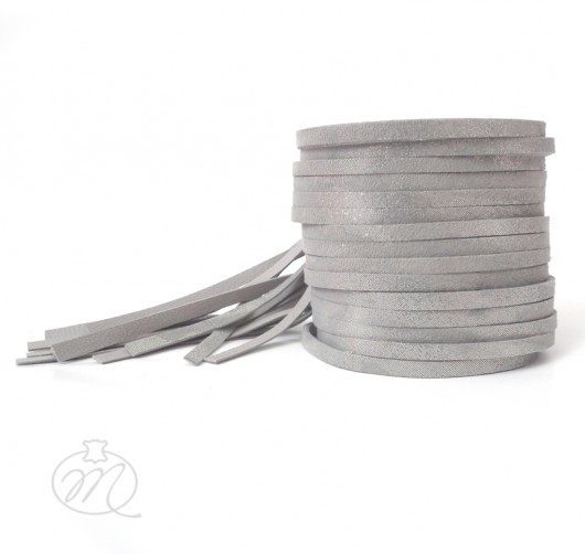 Bransoleta skórzana szara FRINGE Mikashka