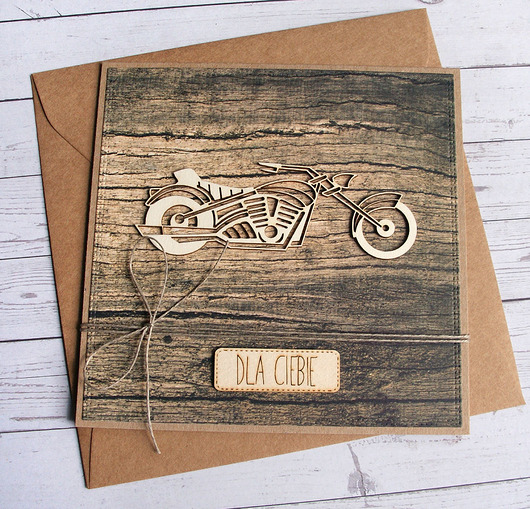 kartki scrapbooking Męska kartka : HARLEY : chopper : kartka dla niego