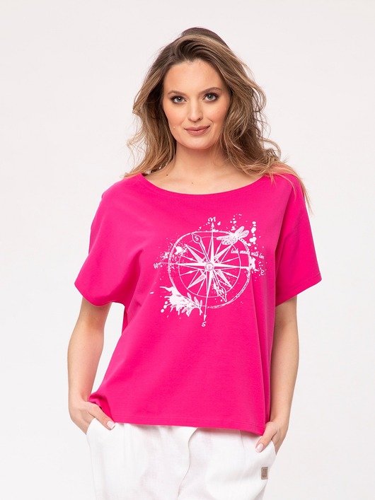 T-shirt z nadrukiem Inca Look 114 różowa Look made with Love