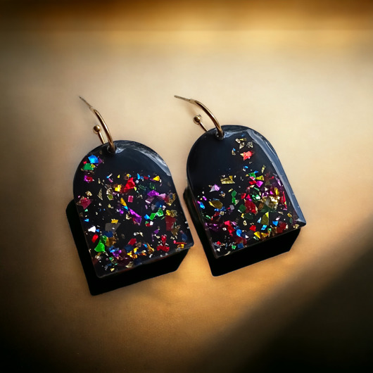 kolczyki z żywicy UNIKATOWE kolczyki z żywicy : kolekcja CARNIVAL II