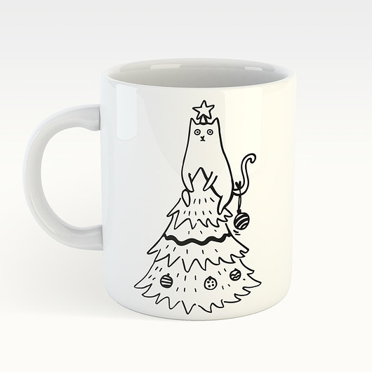 kubki Świąteczny kubek z kotem