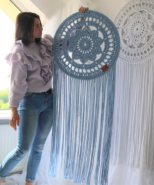 łapacze snów Nowoczesny Mandala Chunky Łapacz snów baby blue KOLORY