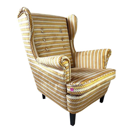 fotele Fotel uszak Queens we wzory, welurowy