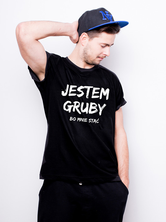 T-shirt męski - JESTEM GRUBY BO MNIE STAĆ 2 AllbagAllprints