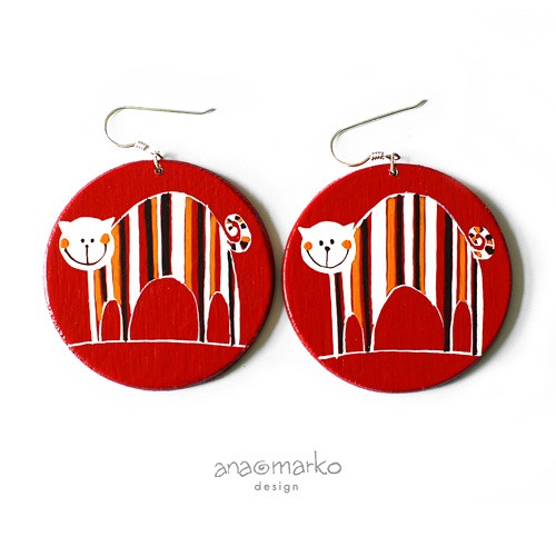 kolczyki - red kociaki anamarko