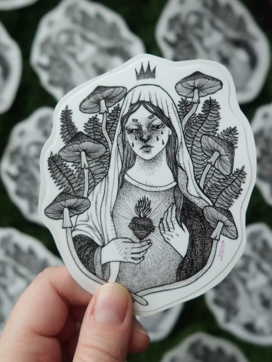 naklejki i wlepy Grzybowa Maryjka  / naklejka winylowa