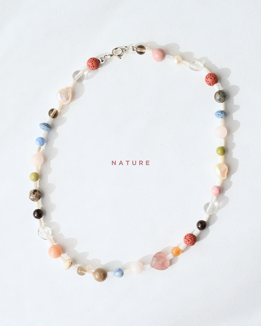 chokery NATURE Naszyjnik RHEI z kamieni naturalnych lawa Chocker Kolorowy