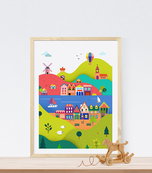 Autorska ilustracja HAPPY CITY III PRINTLOVE