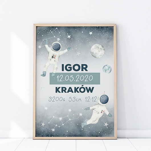 obrazy i plakaty do pokoju dziecięcego PLAKAT METRYCZKA P318