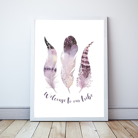 Plakat Piórka w stylu boho Wallie Studio Dekoracji