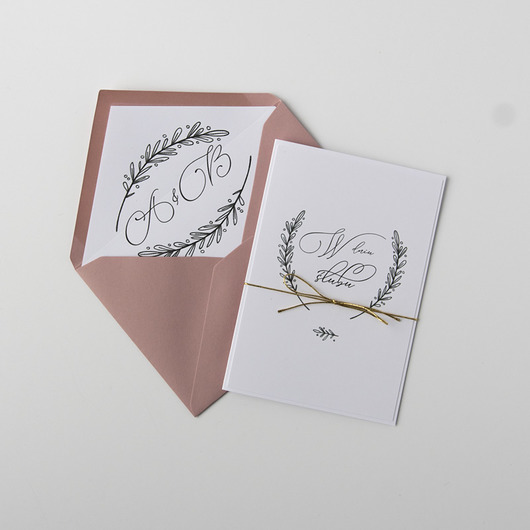 zaproszenia i kartki na ślub Kartka z okazji ślubu "Olive" personalizowana