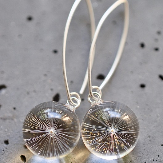 Kolczyki ręcznie wykonane z żywicy i srebra Grol Jewellery