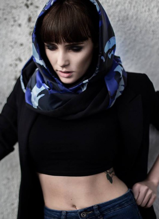 BLUE CAMO hood unisex NORTHOOD