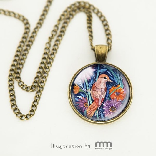 AUTUMN BIRD medalion muamua design