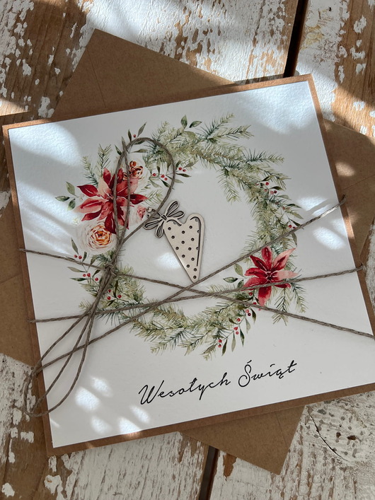 kartki świąteczne Wyjątkowa ręcznie robiona kartka świąteczna na Boże Narodzenie