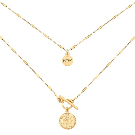 złote naszyjniki Złoty naszyjnik z monetą